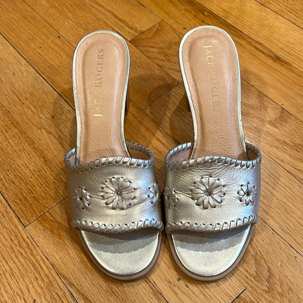 Jack Rogers Wells Slip-On Whipstitch Dress Sandals. NEW
